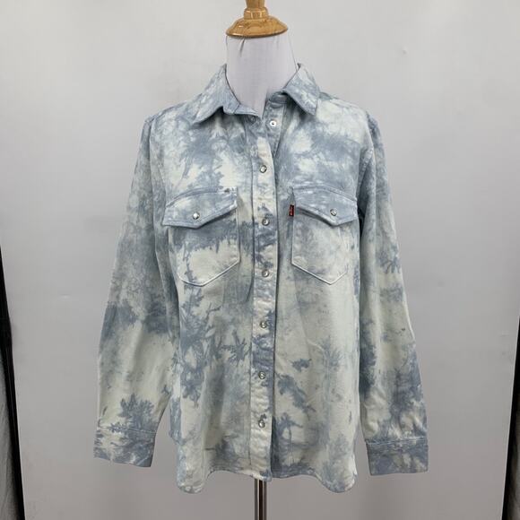 Levis Shirt Womens S Small Breeze White Pearl Snap Buttons Long Sleeves Western - Picture 2 of 12